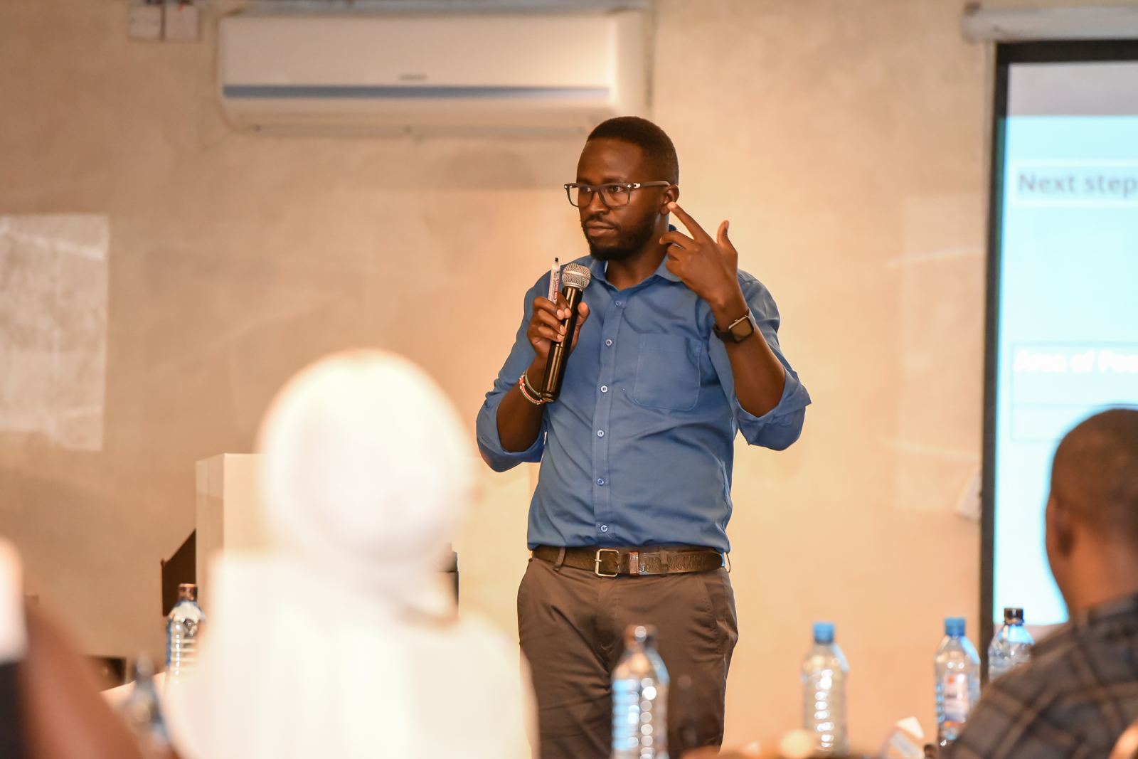 A facilitator leading an advocacy workshop