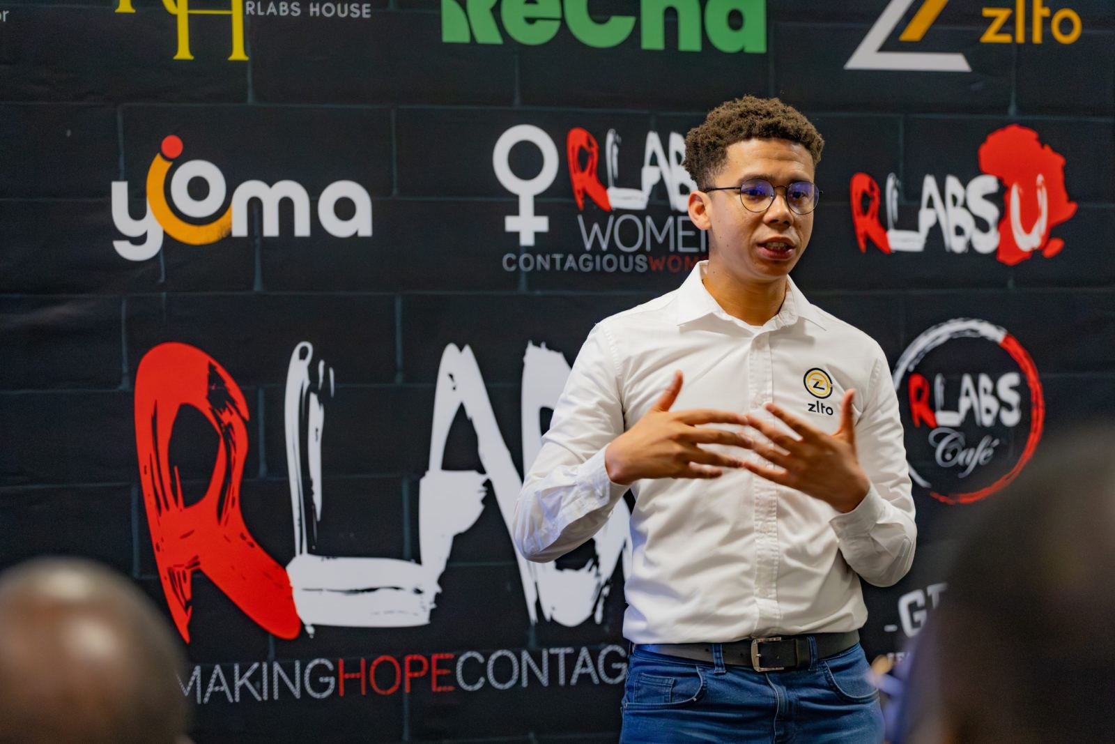 A speaker at an RLabs event in Johannesburg