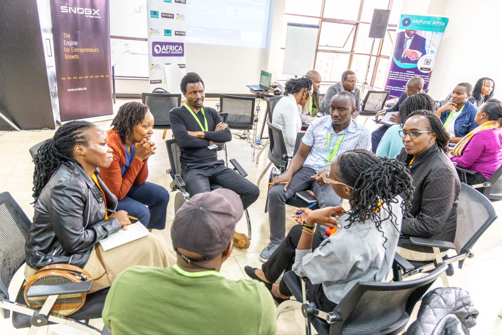 Small-group work at SNDBX in Nairobi